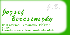 jozsef bercsinszky business card